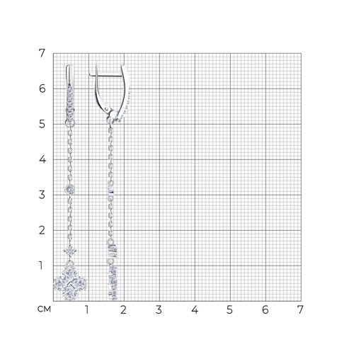 Серьги из серебра с фианитами из серебро — вид 5
