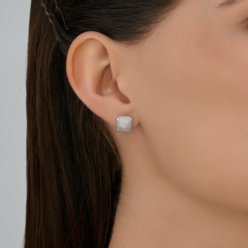 Серьги из серебра с фианитами из серебро — вид 3