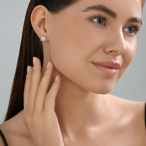 Серьги из серебра с фианитами из серебро — вид 4