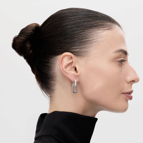 Серьги из серебра с фианитами из серебро — вид 4