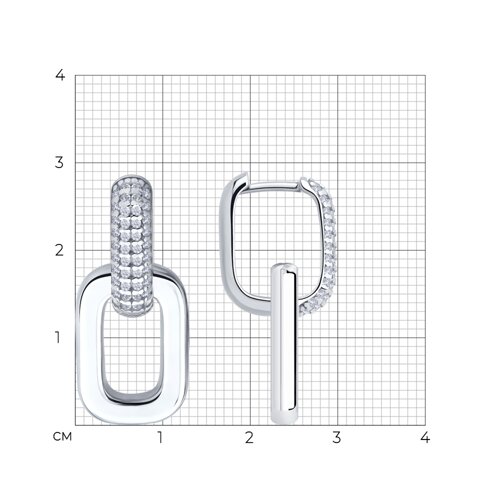 Серьги из серебра с фианитами из серебро — вид 5
