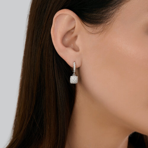 Серьги из серебра с фианитами из серебро — вид 4