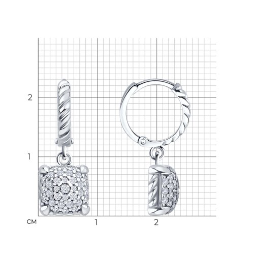 Серьги из серебра с фианитами из серебро — вид 5