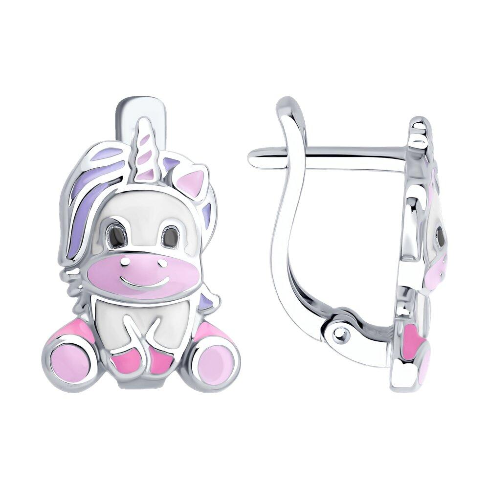 Серьги из серебра с эмалью - видео на модели