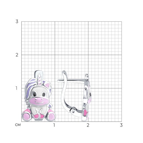 Серьги из серебра с эмалью из серебро — вид 5