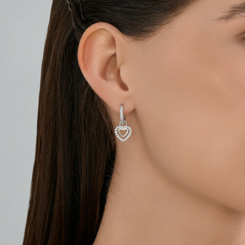 Серьги из серебра с фианитами из серебро — вид 3