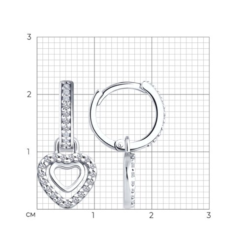 Серьги из серебра с фианитами из серебро — вид 5