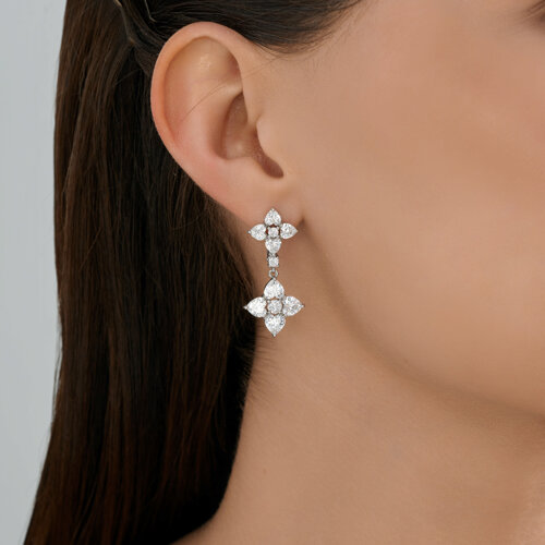 Серьги из серебра с фианитами из серебро — вид 5