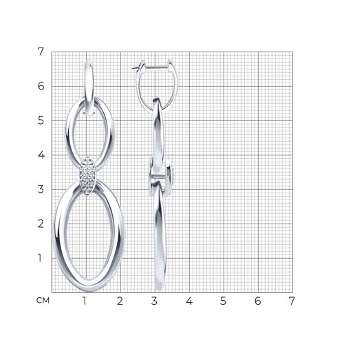 Серьги из серебра с фианитами из серебро — вид 5