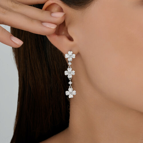 Серьги из серебра с фианитами из серебро — вид 3