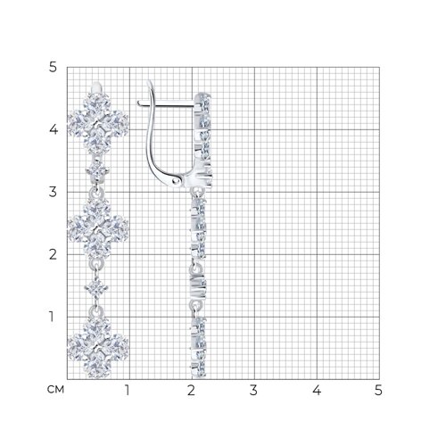 Серьги из серебра с фианитами из серебро — вид 5