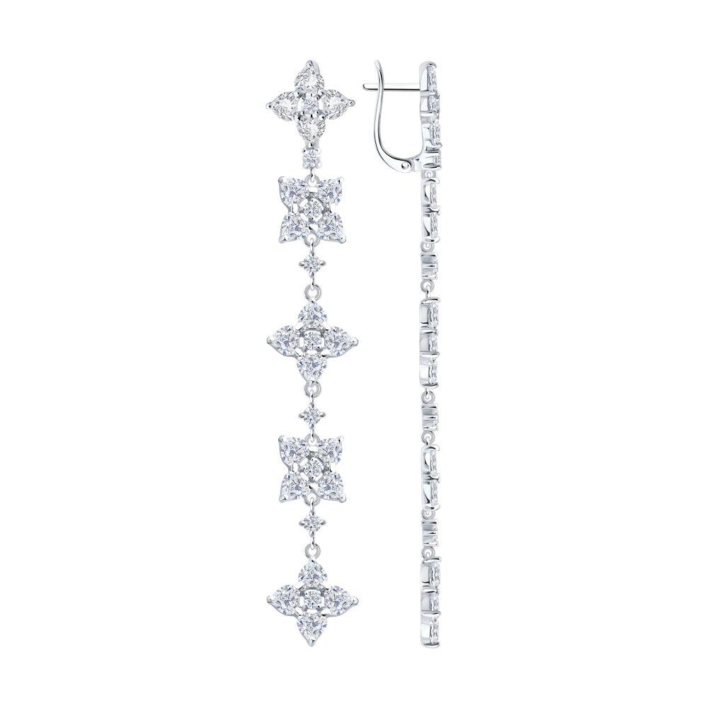 Серьги из серебра с фианитами - видео на модели