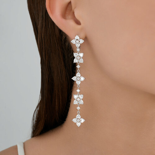 Серьги из серебра с фианитами из серебро — вид 3