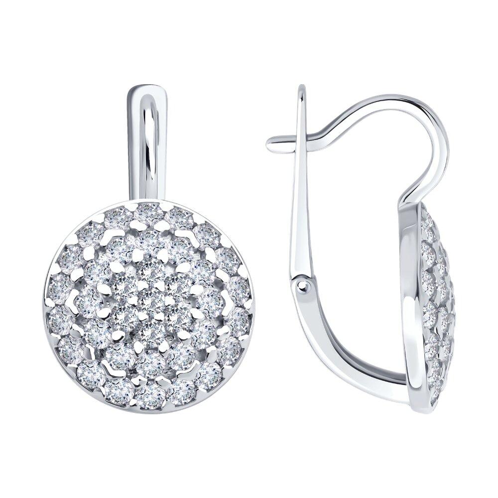 Серьги из серебра с фианитами - видео на модели