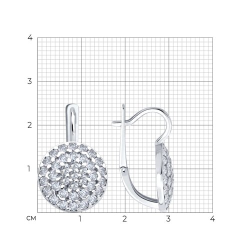 Серьги из серебра с фианитами из серебро — вид 4