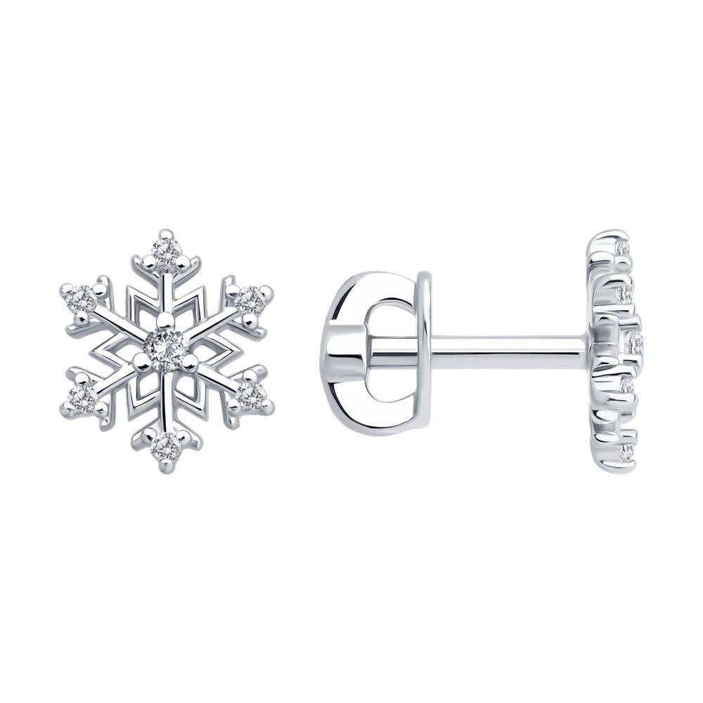 Серьги из серебра с фианитами - видео на модели