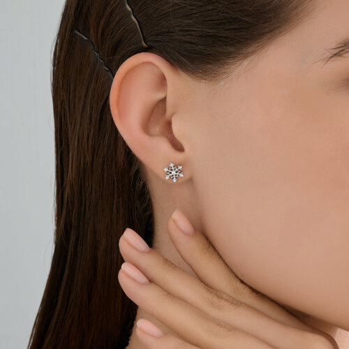 Серьги из серебра с фианитами из серебро — вид 3