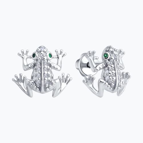 Серьги из серебра с фианитами из серебро — вид 2