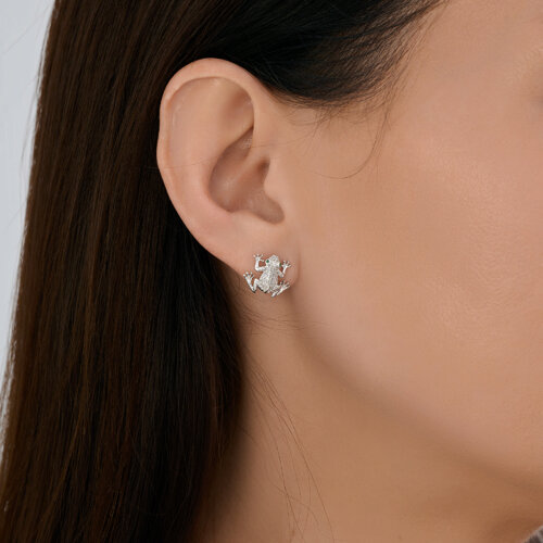 Серьги из серебра с фианитами из серебро — вид 3