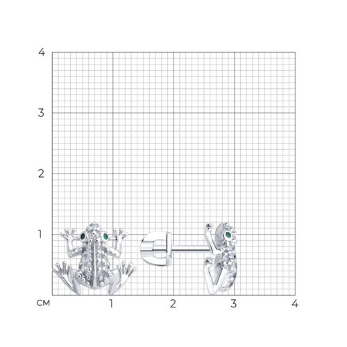 Серьги из серебра с фианитами из серебро — вид 4