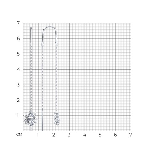 Серьги из серебра с фианитами из серебро — вид 4