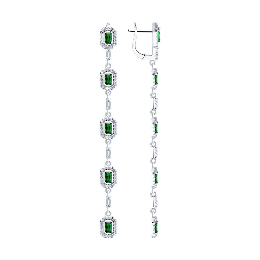 Серьги из серебра с фианитами - видео на модели