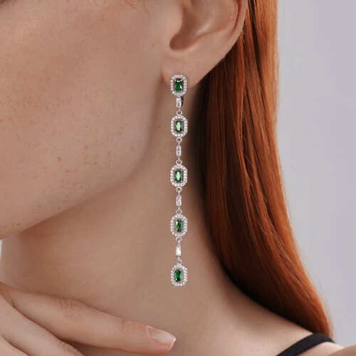 Серьги из серебра с фианитами из серебро — вид 3