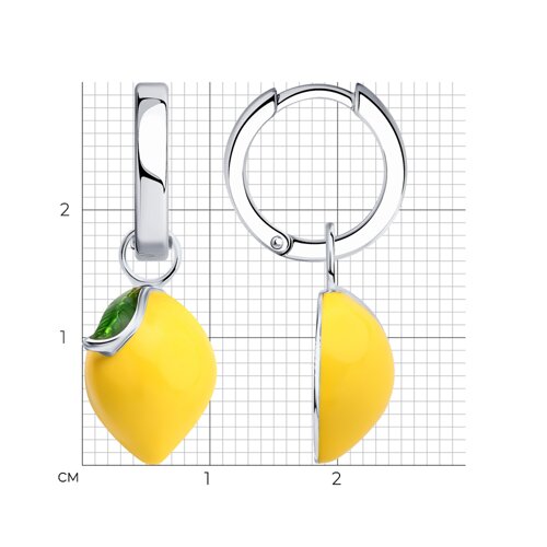 Серьги из серебра с эмалью из серебро — вид 5