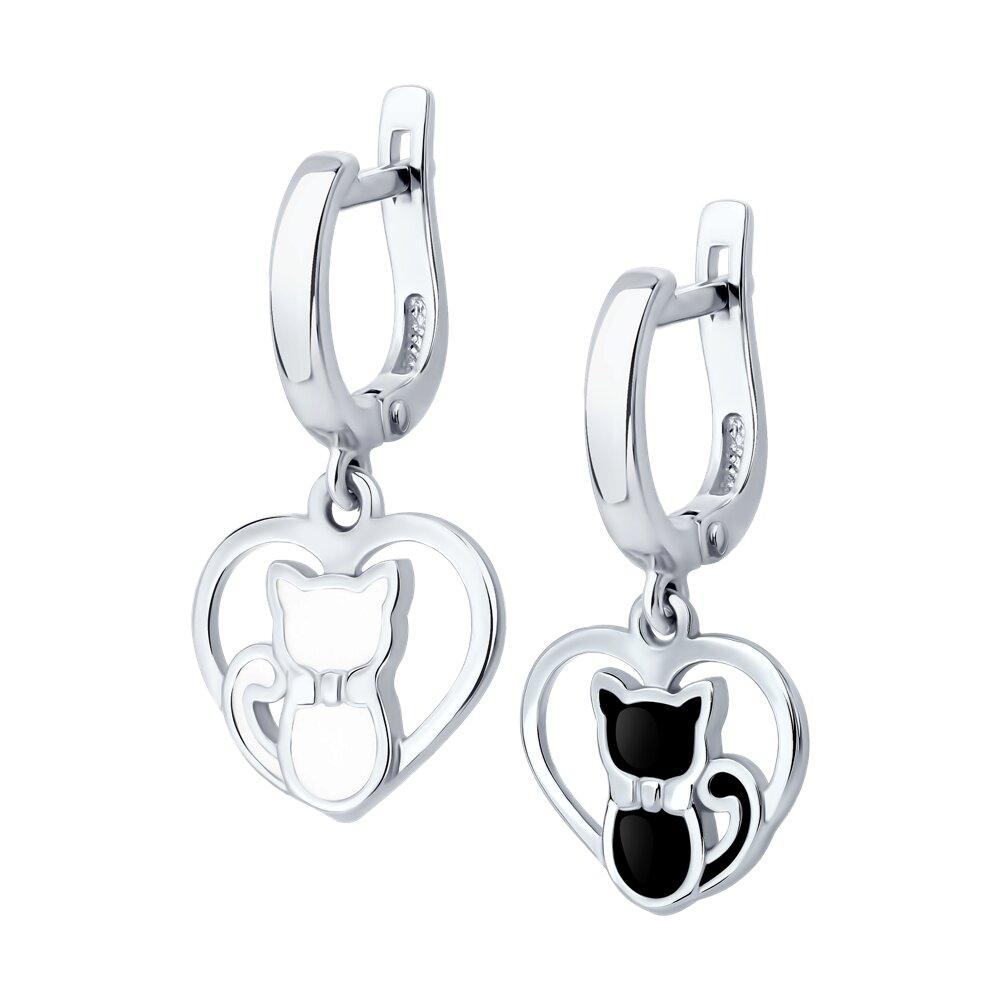 Серьги из серебра с эмалью - видео на модели