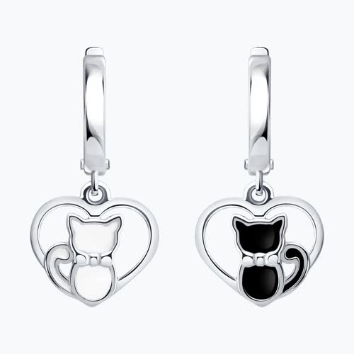 Серьги из серебра с эмалью из серебро — вид 2