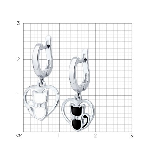 Серьги из серебра с эмалью из серебро — вид 5