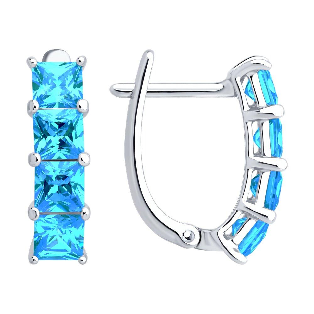 Серьги из серебра с фианитами - видео на модели