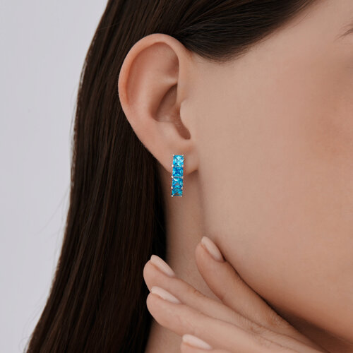 Серьги из серебра с фианитами из серебро — вид 3