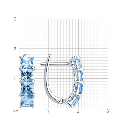 Серьги из серебра с фианитами из серебро — вид 4