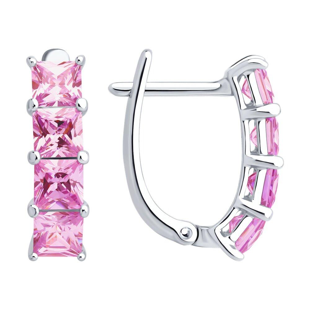 Серьги из серебра с фианитами - видео на модели