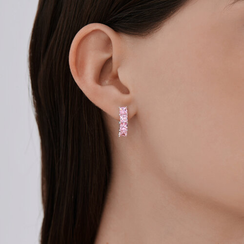 Серьги из серебра с фианитами из серебро — вид 3