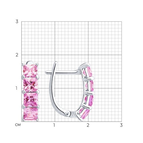 Серьги из серебра с фианитами из серебро — вид 4