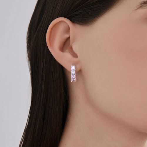 Серьги из серебра с фианитами из серебро — вид 3