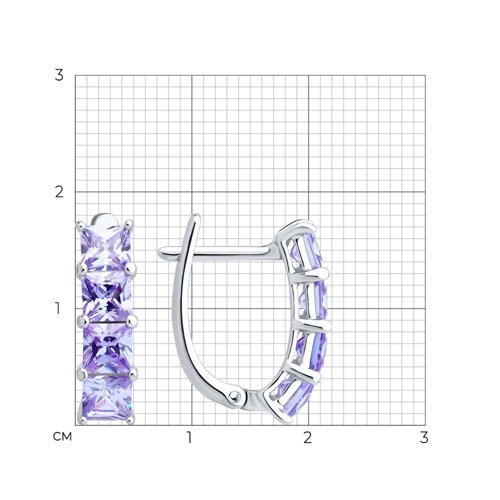 Серьги из серебра с фианитами из серебро — вид 4