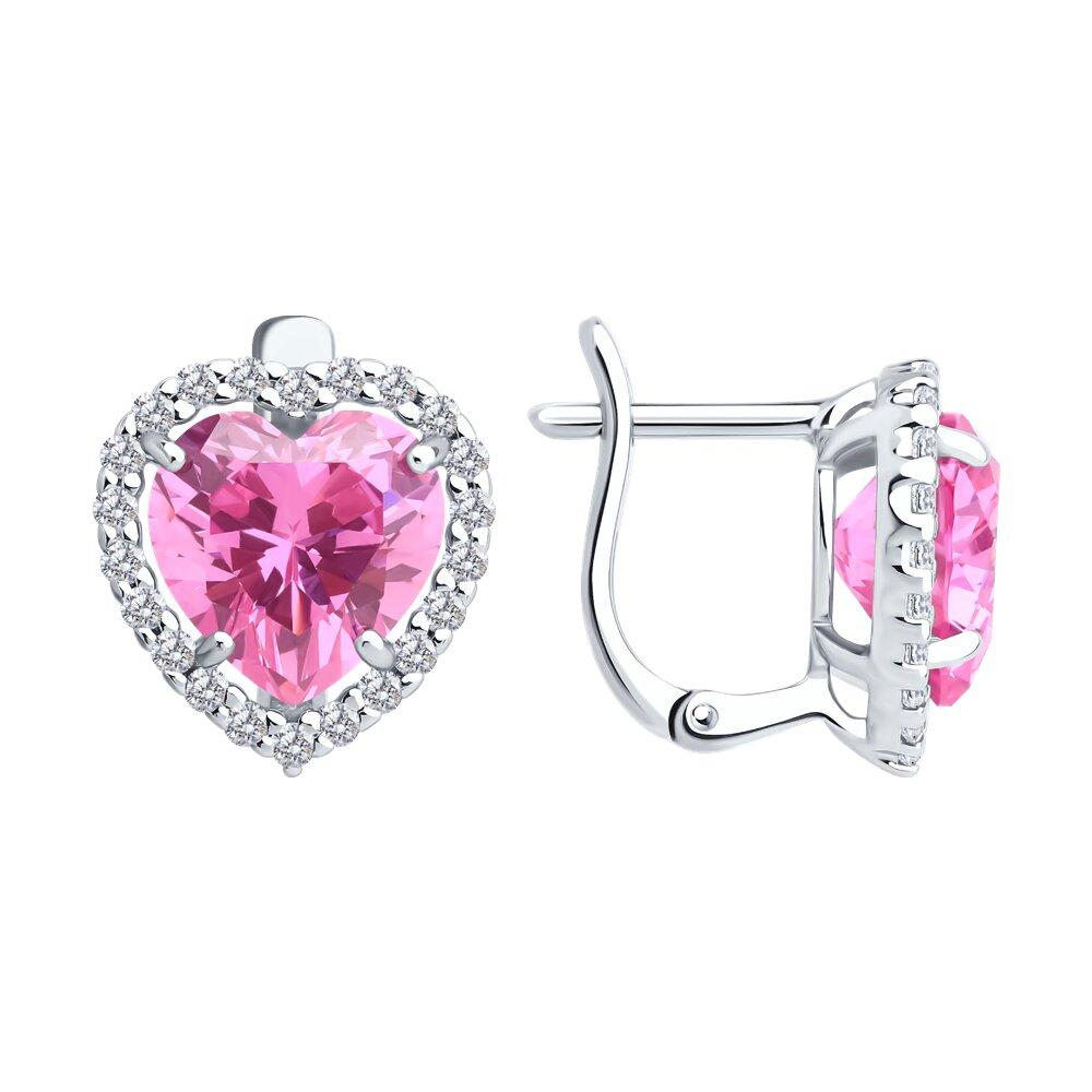 Серьги из серебра с фианитами - видео на модели