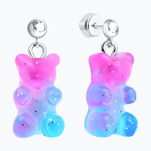 Серьги из серебра со смолой из серебро — вид 2