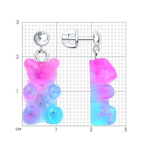 Серьги из серебра со смолой из серебро — вид 5