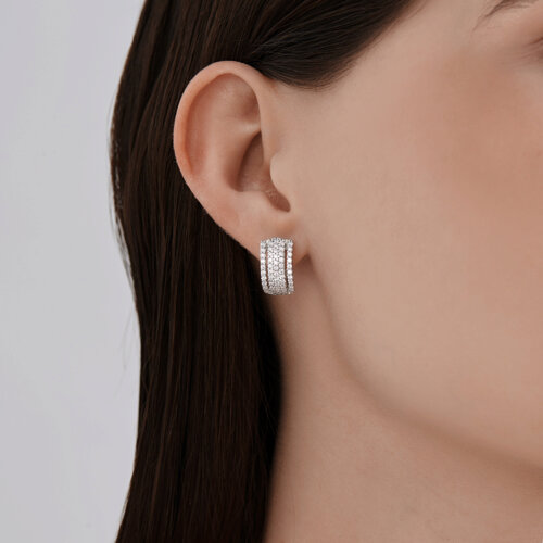 Серьги из серебра с фианитами из серебро — вид 3