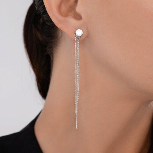 Серьги из серебра с фианитами из серебро — вид 3