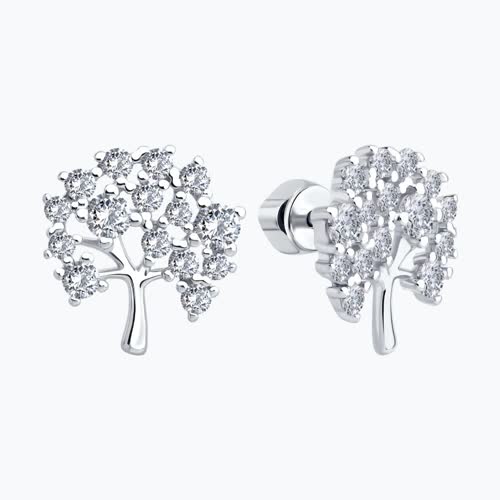 Серьги из серебра с фианитами из серебро — вид 2