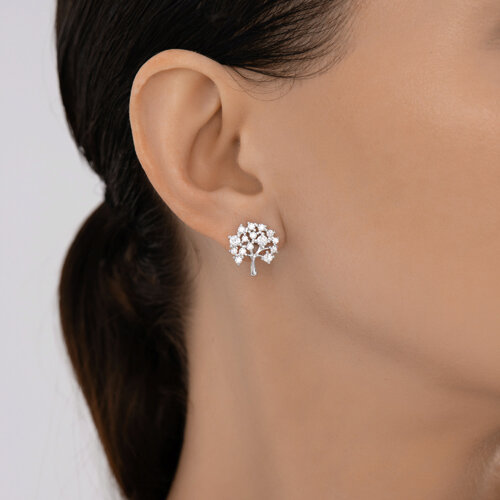 Серьги из серебра с фианитами из серебро — вид 3