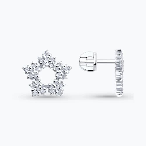 Серьги из серебра с фианитами - видео на модели