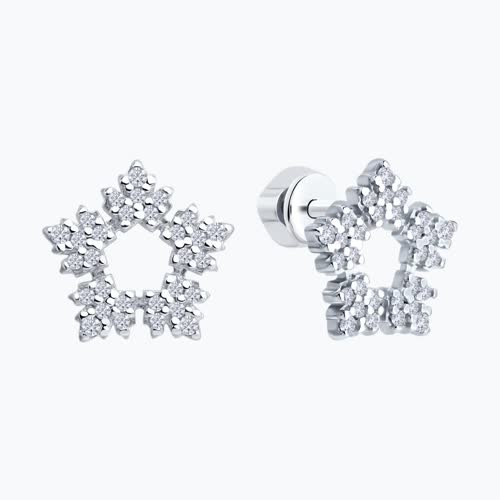 Серьги из серебра с фианитами из серебро — вид 2