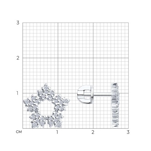 Серьги из серебра с фианитами из серебро — вид 4