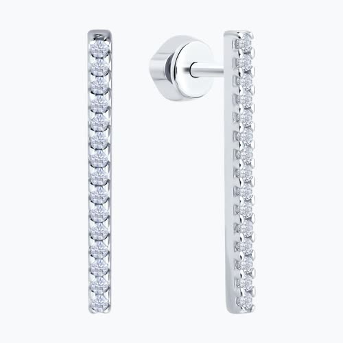 Серьги из серебра с фианитами из серебро — вид 2